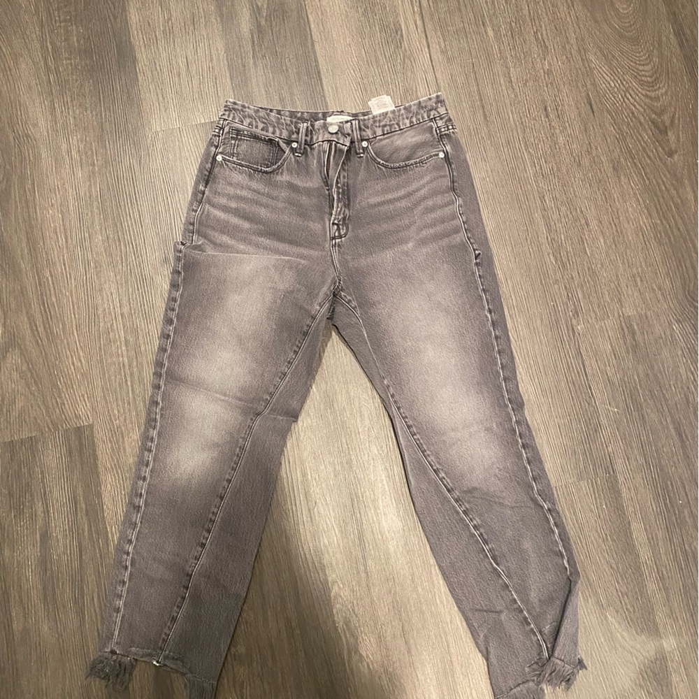 Good American Cropped Gray Jeans